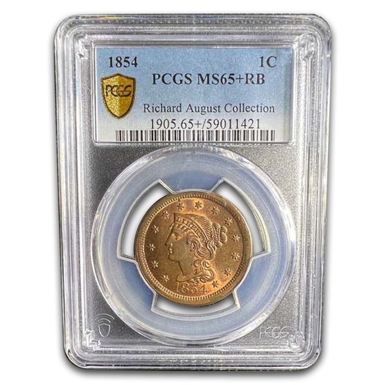 1854 Large Cent MS-65+ PCGS (Red/Brown) 1854 Large Cent MS-65+ PCGS (Red/Brown)