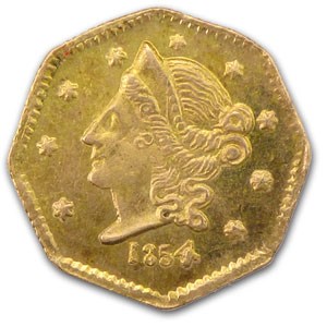 1854 Liberty Octagonal 50 Cent Gold MS-62 (BG-305) 1854 Liberty Octagonal 50 Cent Gold MS-62 (BG-305)