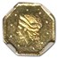 1854 Liberty Octagonal One Dollar Gold MS-62 NGC (PL, BG-510)