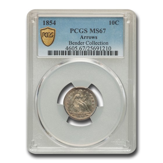 1854 Liberty Seated Dime MS-67 PCGS (Arrows)