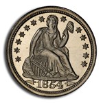 1854 Liberty Seated Dime PR-64 Cameo PCGS CAC