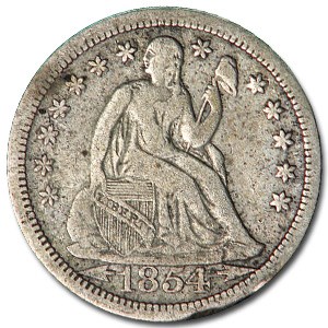 1854 Liberty Seated Dime w/Arrows VF