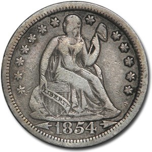 1854 Liberty Seated Dime w/Arrows XF 1854 Liberty Seated Dime w/Arrows XF