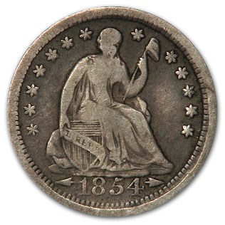 1854 Liberty Seated Half Dime Fine 1854 Liberty Seated Half Dime Fine