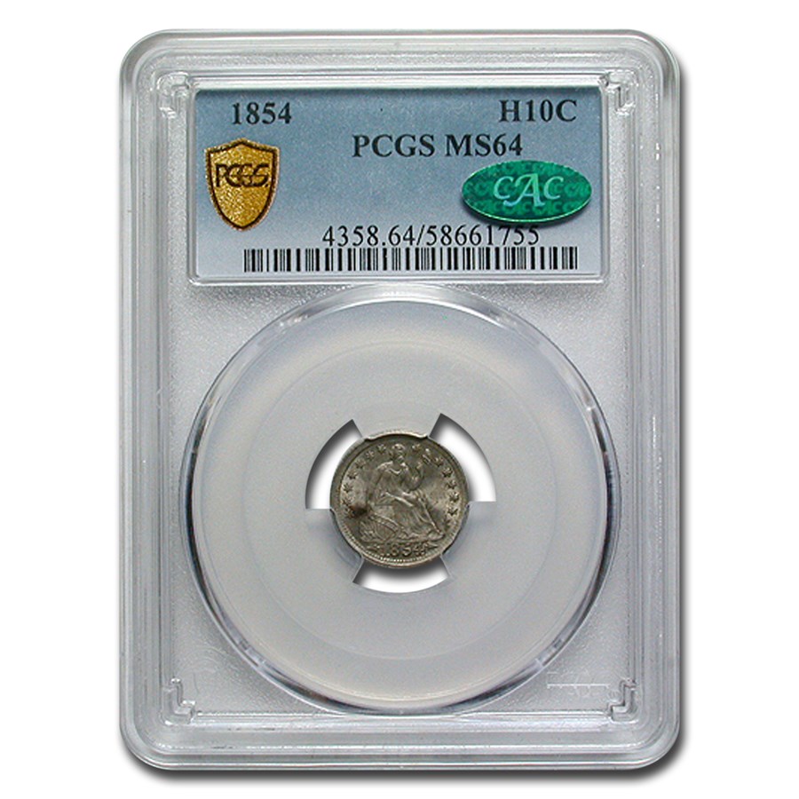 1854 Liberty Seated Half Dime MS-64 PCGS CAC