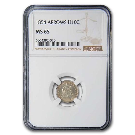 1854 Liberty Seated Half Dime MS-65 NGC (Arrows) 1854 Liberty Seated Half Dime MS-65 NGC (Arrows)