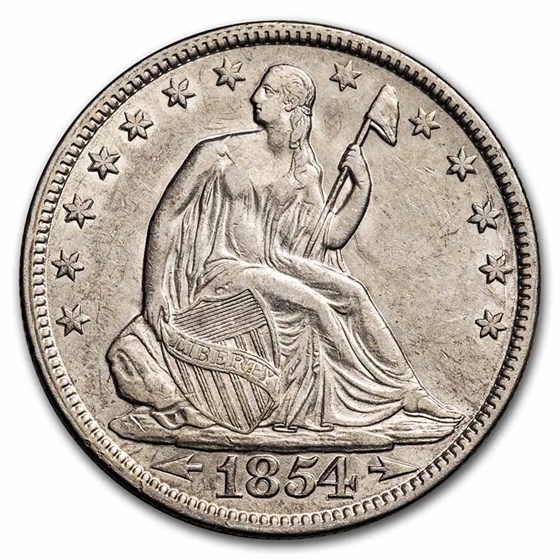 1854 Liberty Seated Half Dollar AU