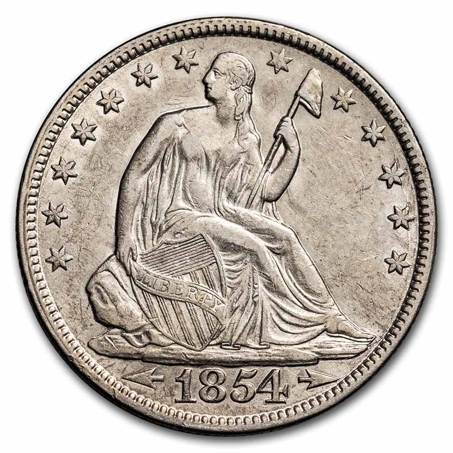 1854 Liberty Seated Half Dollar AU