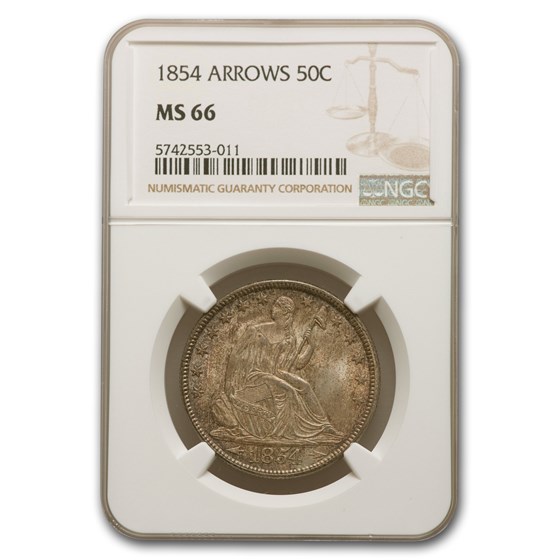 1854 Liberty Seated Half Dollar MS-66 NGC (Arrows) 1854 Liberty Seated Half Dollar MS-66 NGC (Arrows)