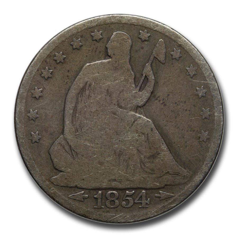 1854 Liberty Seated Half Dollar w/Arrows AG