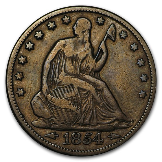1854 Liberty Seated Half Dollar w/Arrows VF