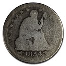 1854 Liberty Seated Quarter AG w/Arrows
