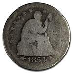 1854 Liberty Seated Quarter AG w/Arrows