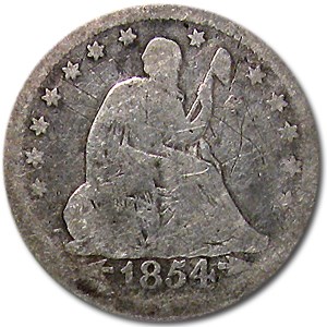 1854 Liberty Seated Quarter Good w/Arrows
