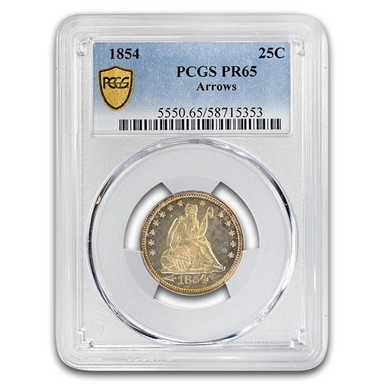 1854 Liberty Seated Quarter PR-65 PCGS (Arrows)