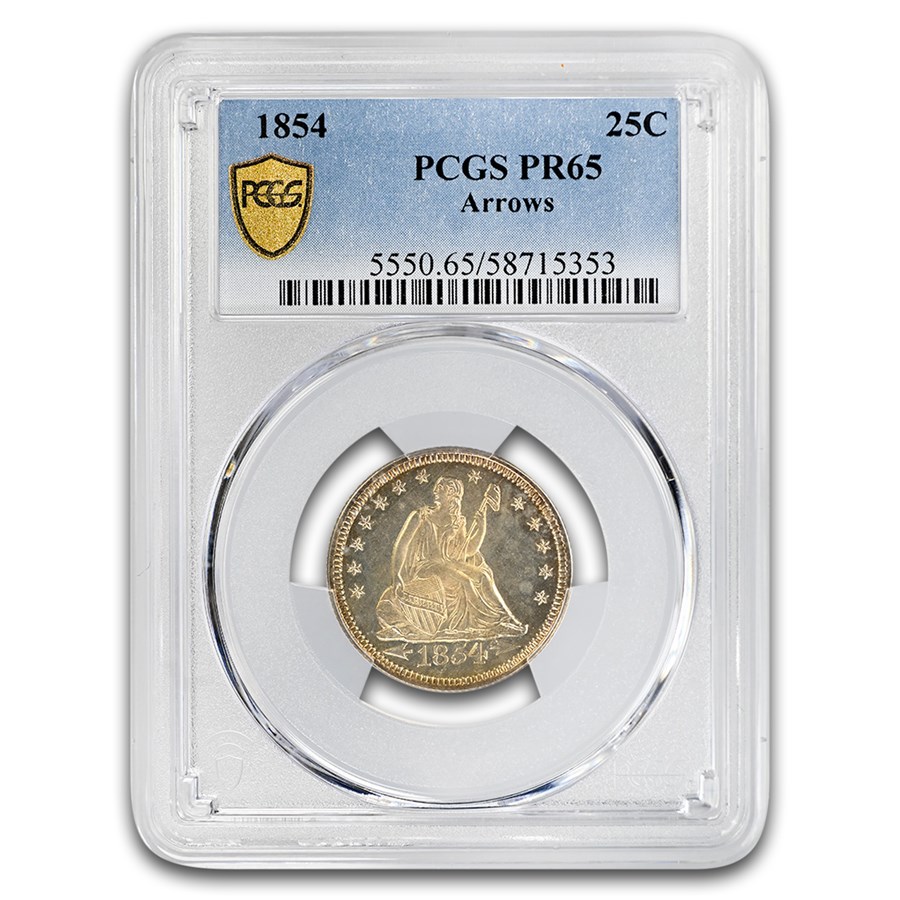 1854 Liberty Seated Quarter PR-65 PCGS (Arrows)