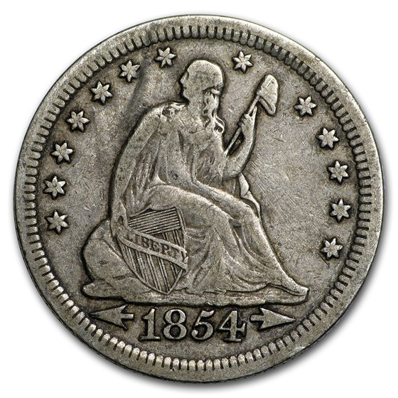1854 Liberty Seated Quarter VF 1854 Liberty Seated Quarter VF