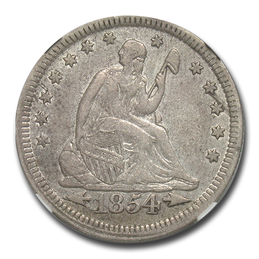 Empire ＆Liberty Buy 1854 Liberty Seated Quarter XF-45 NGC (Arrows) | APMEX