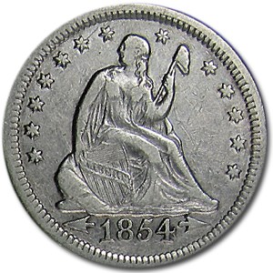 1854 Liberty Seated Quarter XF Details (Cleaned) 1854 Liberty Seated Quarter XF Details (Cleaned)
