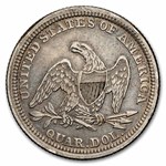 1854 Liberty Seated Quarter XF Details (Cleaned)