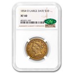 1854-O $10 Liberty Gold Eagle XF-40 NGC CAC (Large Date)