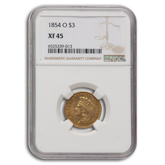 1854-O $3 Gold Princess XF-45 NGC 1854-O $3 Gold Princess XF-45 NGC