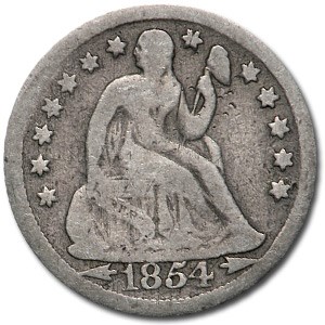 1854-O Liberty Seated Dime VG
