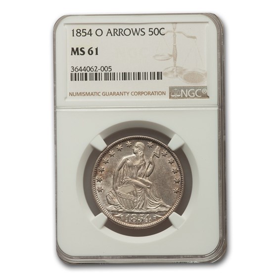 1854-O Liberty Seated Half Dollar MS-61 NGC (Arrows) 1854-O Liberty Seated Half Dollar MS-61 NGC (Arrows)