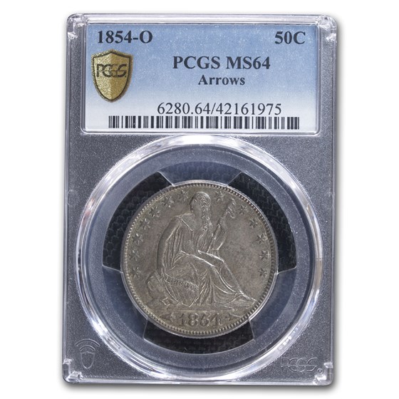 1854-O Liberty Seated Half Dollar MS-64 PCGS (Arrows) 1854-O Liberty Seated Half Dollar MS-64 PCGS (Arrows)