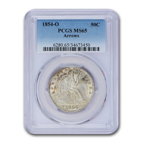 1854-O Liberty Seated Half Dollar MS-65 PCGS (Arrows) 1854-O Liberty Seated Half Dollar MS-65 PCGS (Arrows)