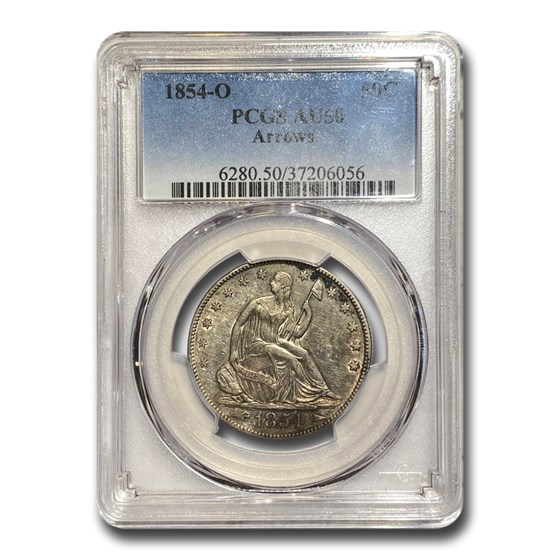 1854-O Liberty Seated Half Dollar (w/ Arrows) AU-50 PCGS 1854-O Liberty Seated Half Dollar (w/ Arrows) AU-50 PCGS