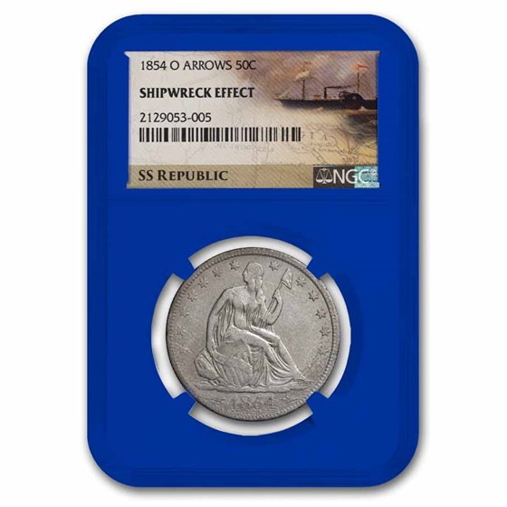 1854-O Liberty Seated Half w/Arrows SS-Republic Shipwreck NGC 1854-O Liberty Seated Half w/Arrows SS-Republic Shipwreck NGC