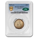 1854-O Liberty Seated Quarter MS-64+ PCGS CAC (Plus)