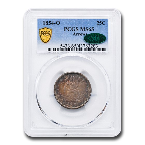 1854-O Liberty Seated Quarter MS-65 PCGS CAC (Arrows) 1854-O Liberty Seated Quarter MS-65 PCGS CAC (Arrows)