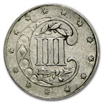 1854 Three Cent Silver AU