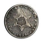 1854 Three Cent Silver VG