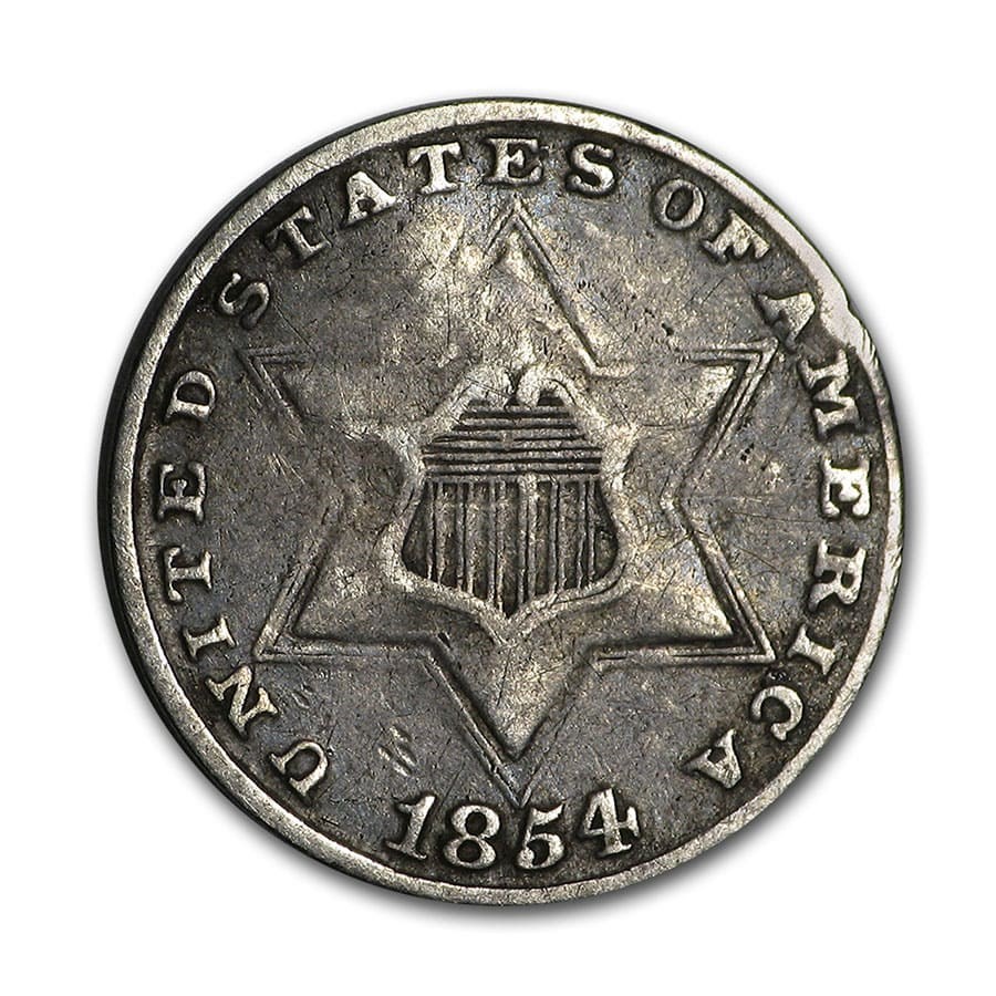 1854 Three Cent Silver VG