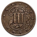 1854 Three Cent Silver XF