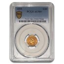 1855 $1 Indian Head Gold AU-58+ PCGS