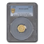 1855 $1 Indian Head Gold Dollar AU-55 PCGS