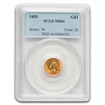 1855 $1 Indian Head Gold Dollar MS-64 PCGS