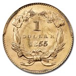 1855 $1 Indian Head Gold Dollar MS-66 PCGS