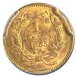 1855 $1 Indian Head Gold Dollar Type 2 MS-63 PCGS