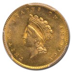 1855 $1 Indian Head Gold Dollar Type 2 MS-63 PCGS