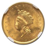 1855 $1 Indian Head Gold Dollar Type 2 MS-64 NGC