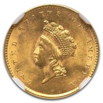 1855 $1 Indian Head Gold Dollar Type 2 MS-64 NGC