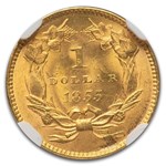 1855 $1 Indian Head Gold Dollar Type 2 MS-64 NGC