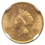 1855 $1 Indian Head Gold Dollar Type 2 MS-65 NGC