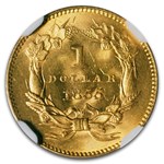 1855 $1 Indian Head Gold Dollar Type 2 MS-65 NGC