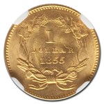 1855 $1 Indian Head Gold Dollar Type 2 MS-65 NGC